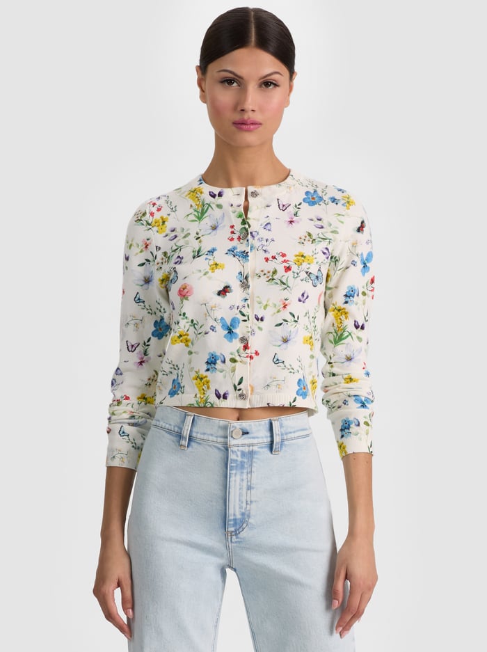 Alice & Olivia Carson Printed Cardigan