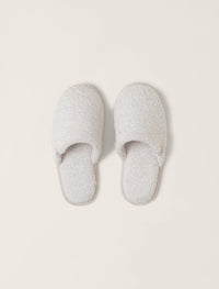 Barefoot Dreams Women's Cozychic Unisex Slipper Stone/White