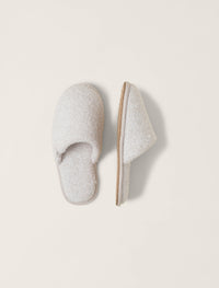 Barefoot Dreams Women's Cozychic Unisex Slipper Stone/White