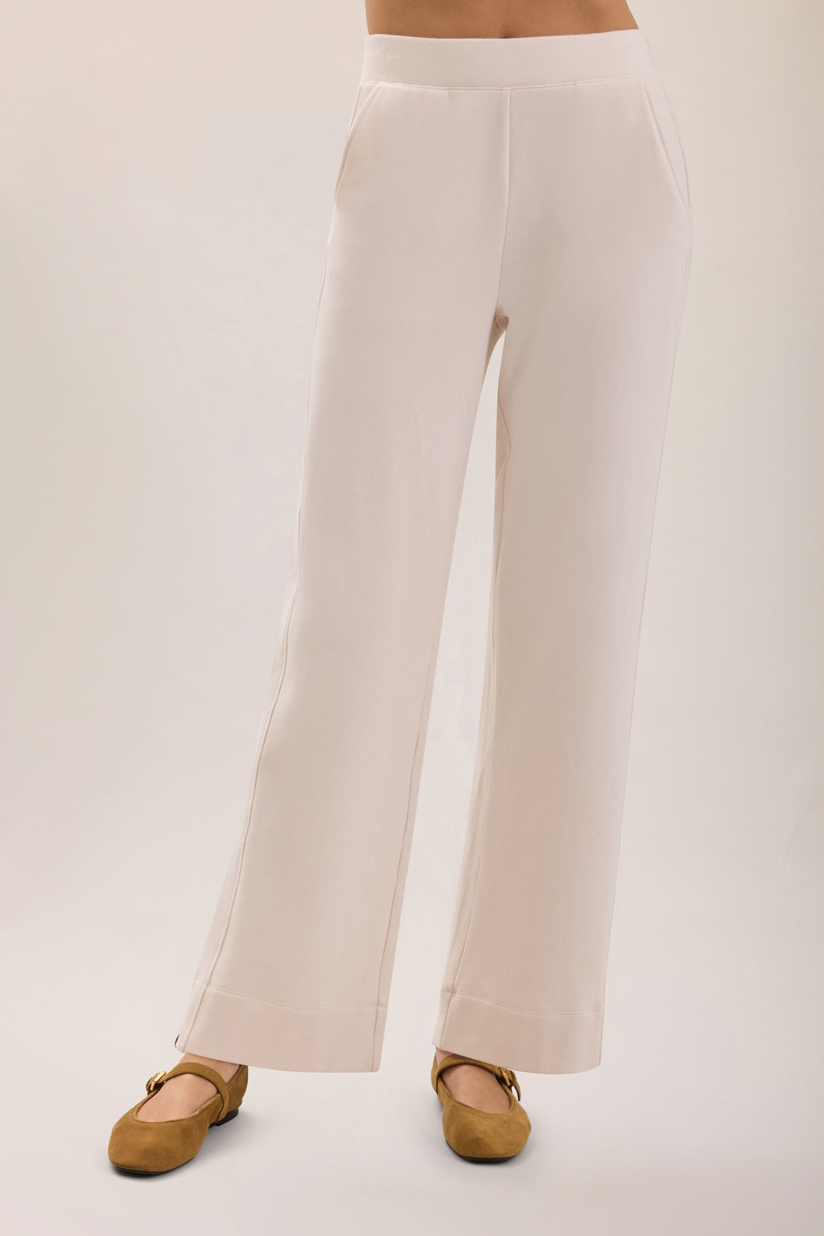 Pantalon en polaire brossée pour femme Barefoot Dreams BDWMC26892 Dune de sable