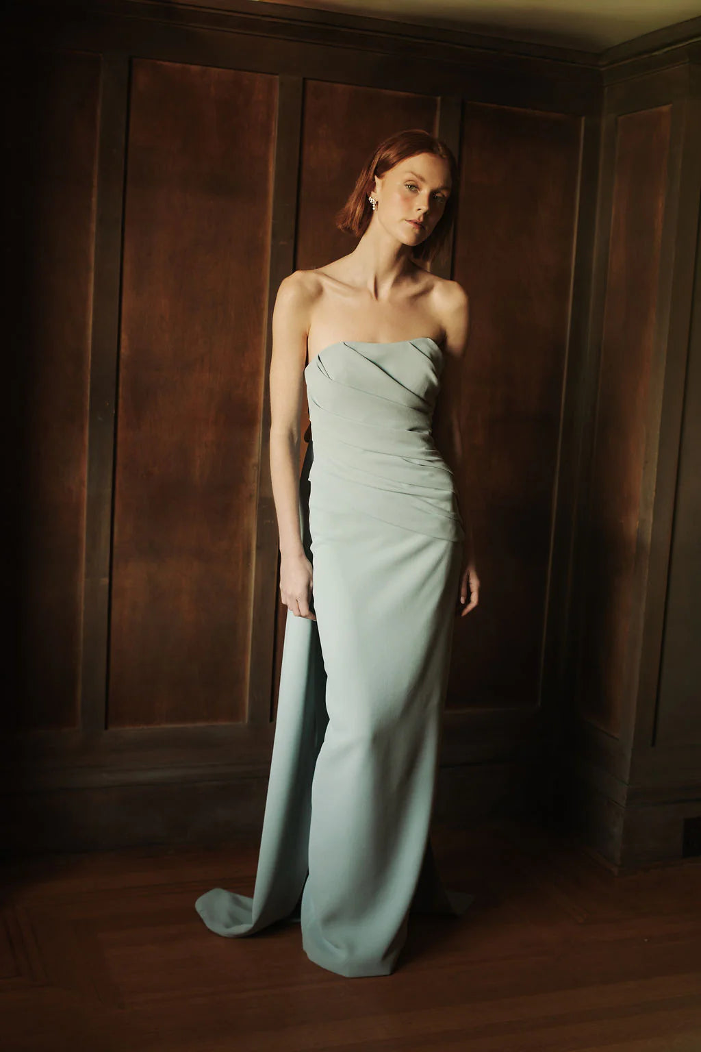 Catherine Regehr Strapless Side Drape Gown with Back Ties