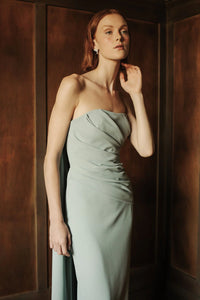 Catherine Regehr Strapless Side Drape Gown with Back Ties