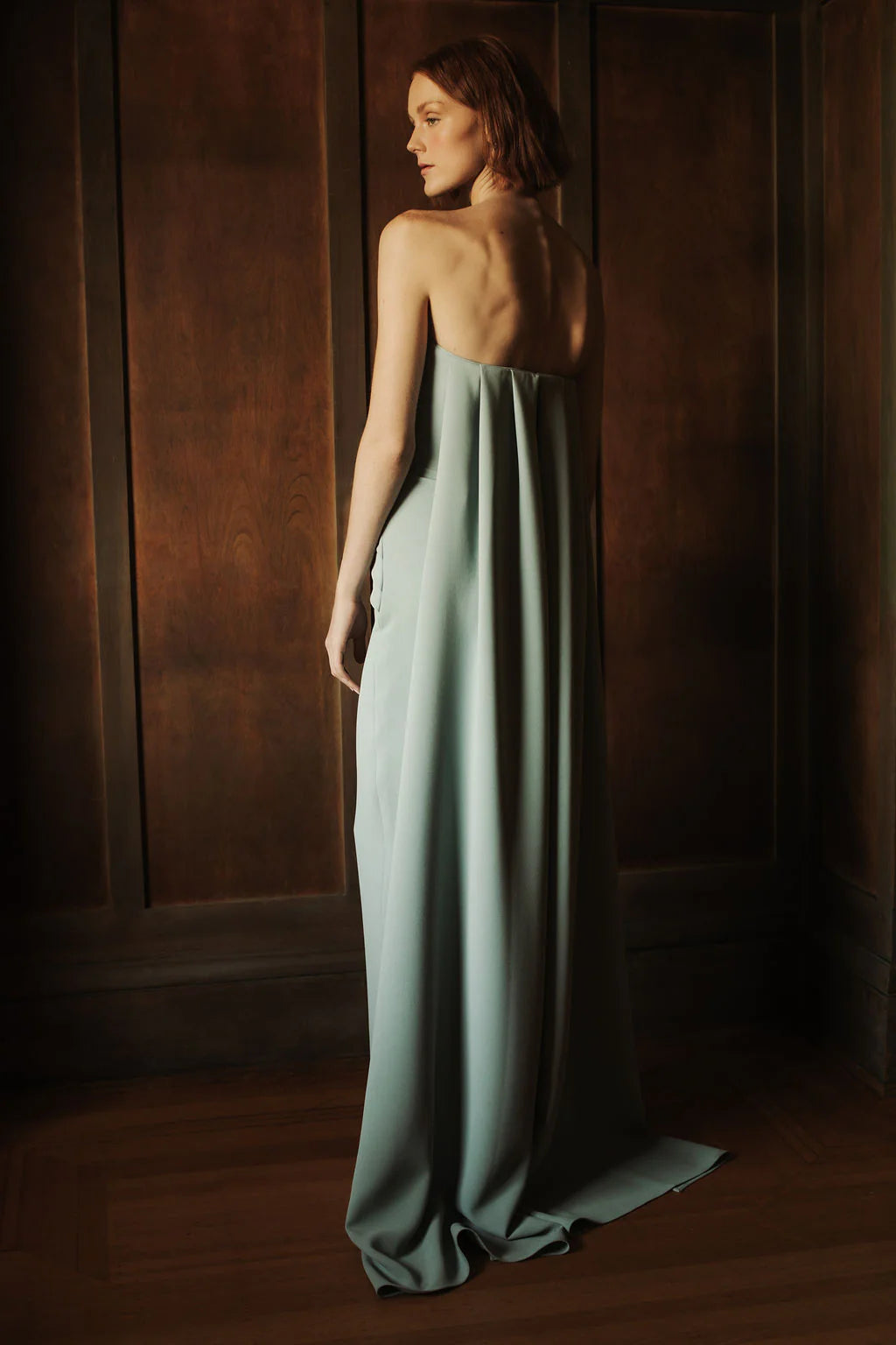 Catherine Regehr Strapless Side Drape Gown with Back Ties