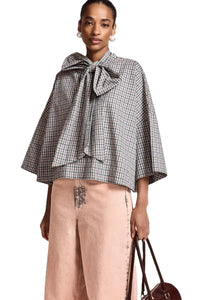 Essentiel Kafir Pussy Bow-Tie Top Steel