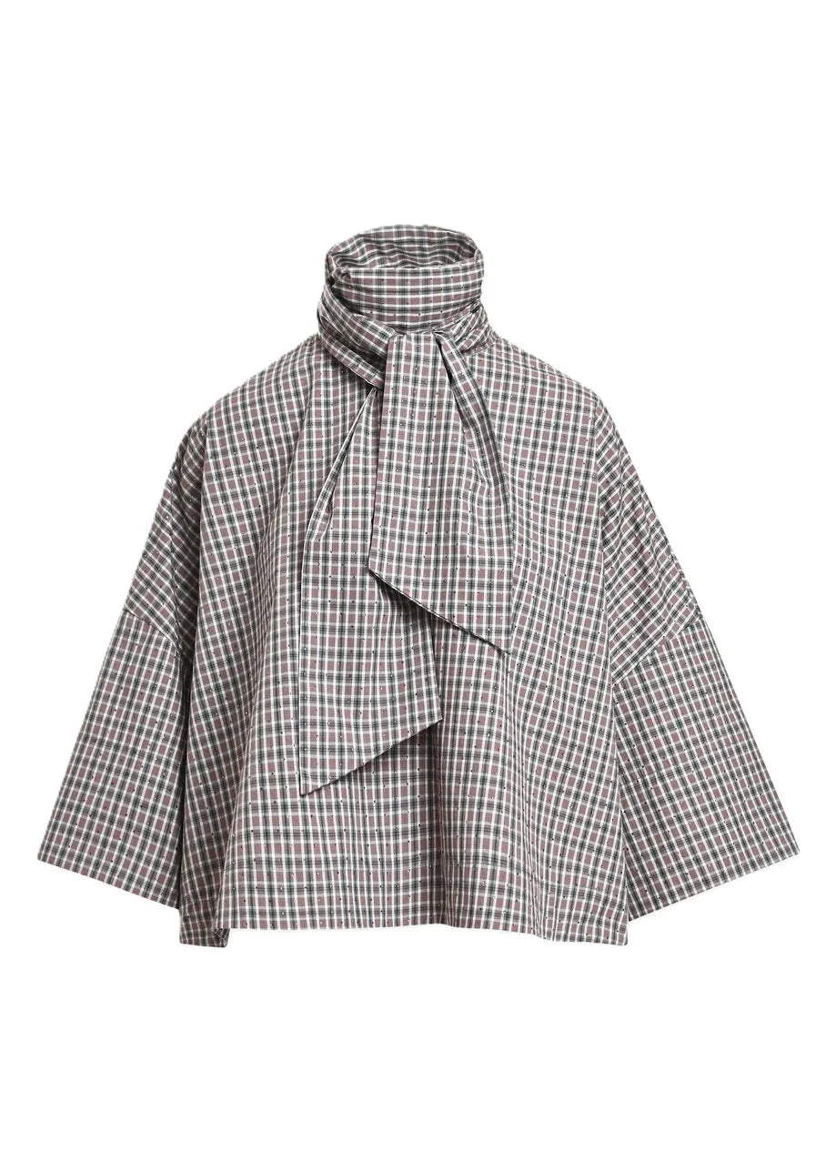 Essentiel Kafir Pussy Bow-Tie Top Steel