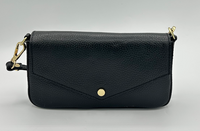 Sac bandoulière Mathilde C en cuir noir