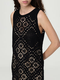 Twinset Short floral crochet dress