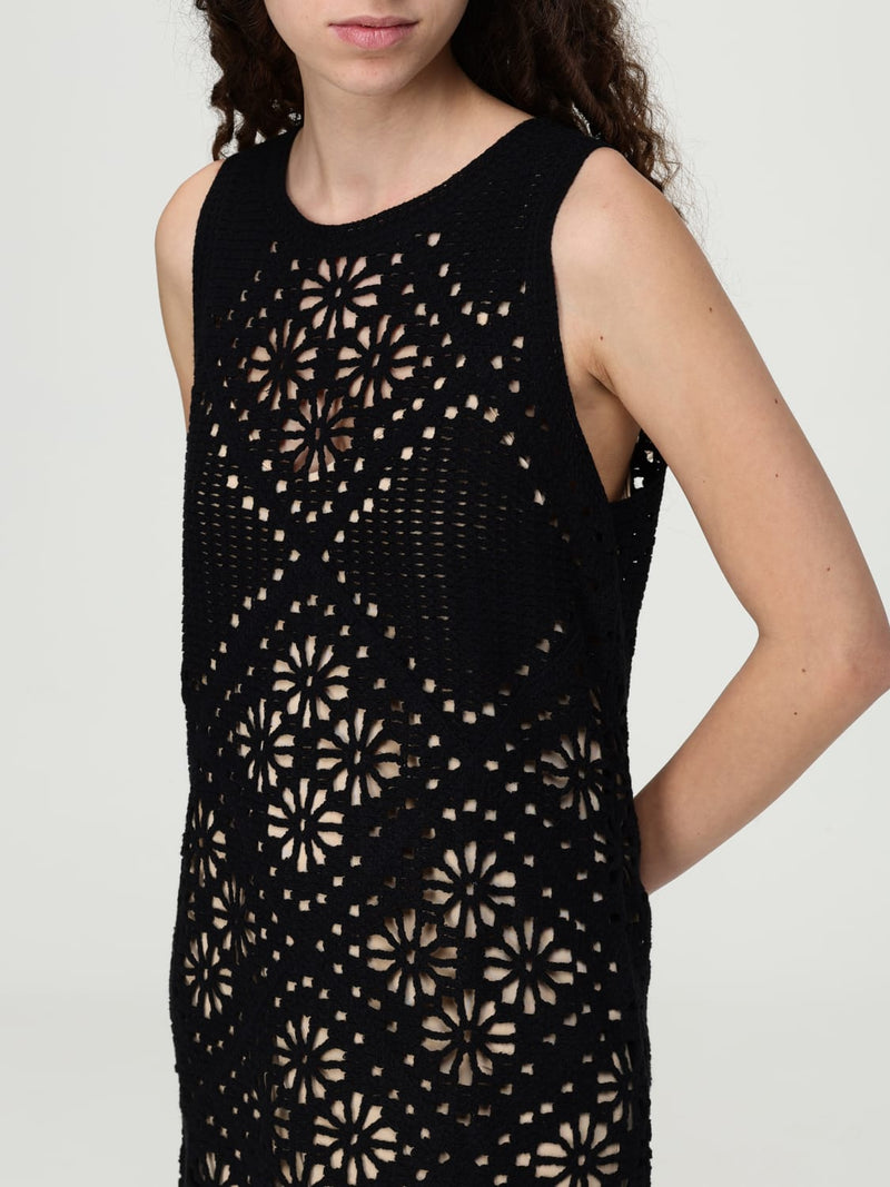 Twinset Short floral crochet dress