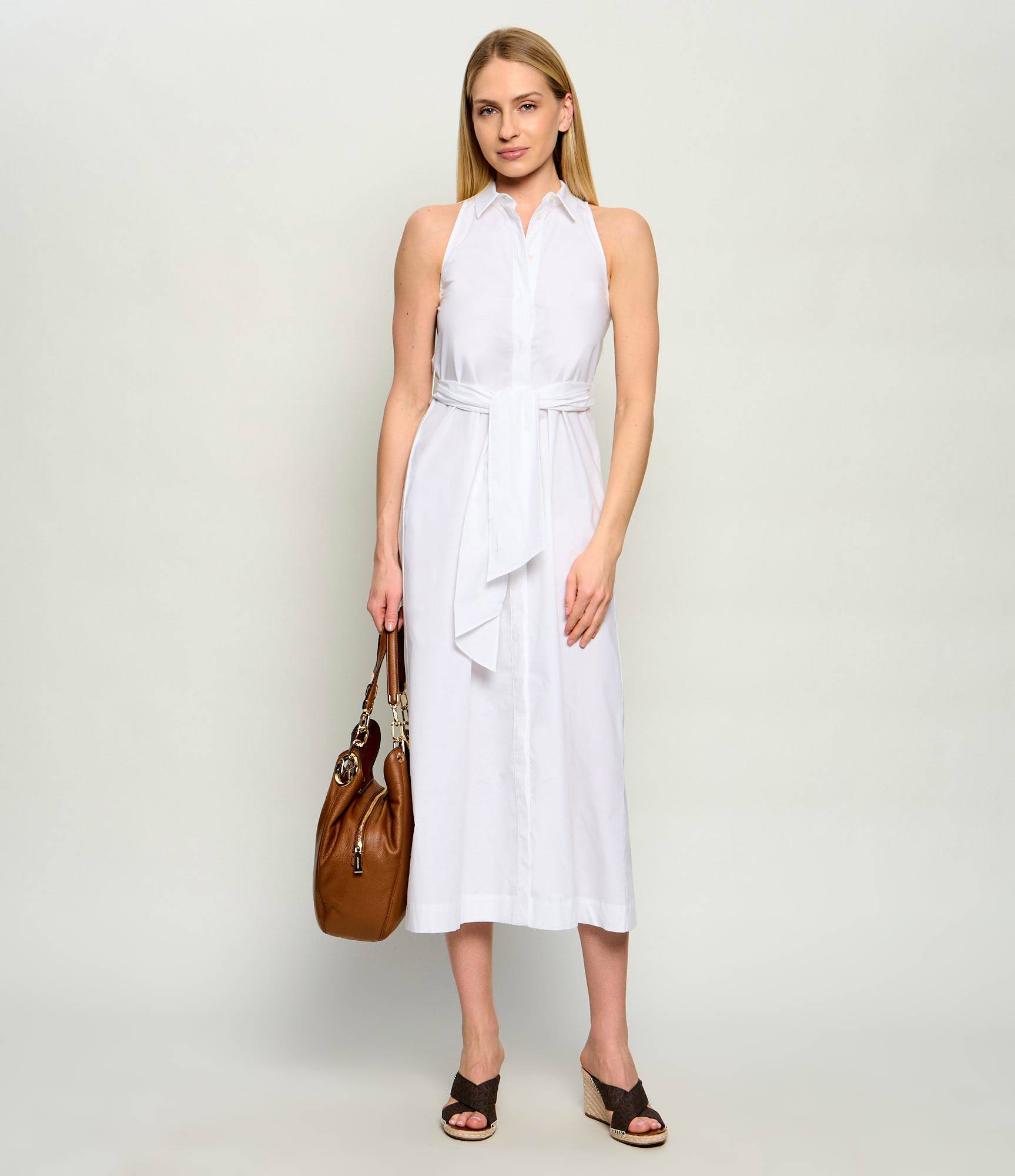 Robe en popeline de coton Marella blanche