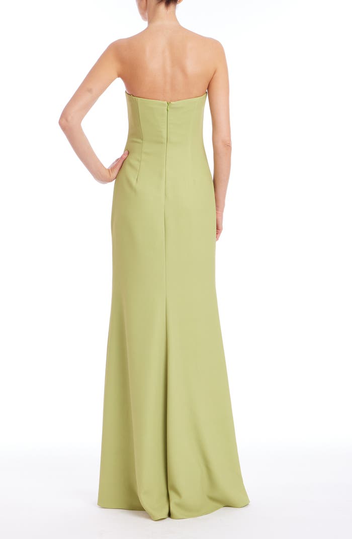 Badgley Mischka Strapless Placement Gown Lime Multi