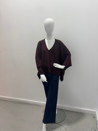 Repeat Organic Cashmere Knitted Poncho Lava