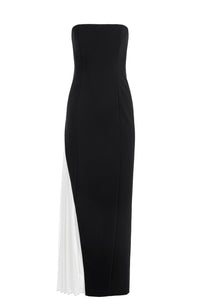 Alice & Olivia Retha Strapless Maxi Dress With Pleated Godet