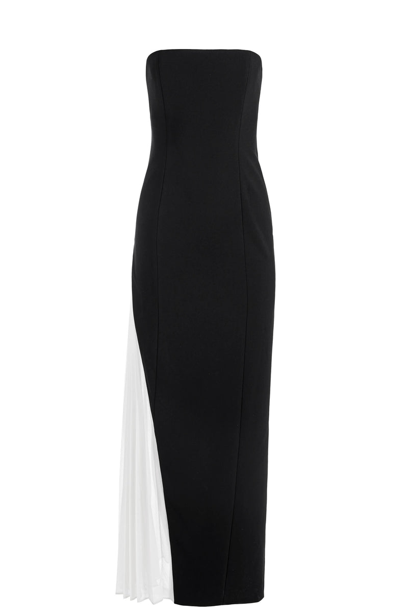 Alice & Olivia Retha Strapless Maxi Dress With Pleated Godet