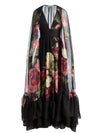 Alice + Olivia Roya Gown With Detachable Cape