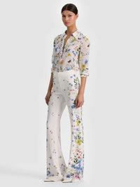 Alice & Olivia Andrew Pant Twisting Vines Off White
