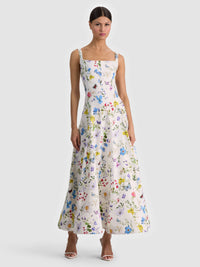Robe évasée longueur cheville Polly Twisting Vines Alice & Olivia