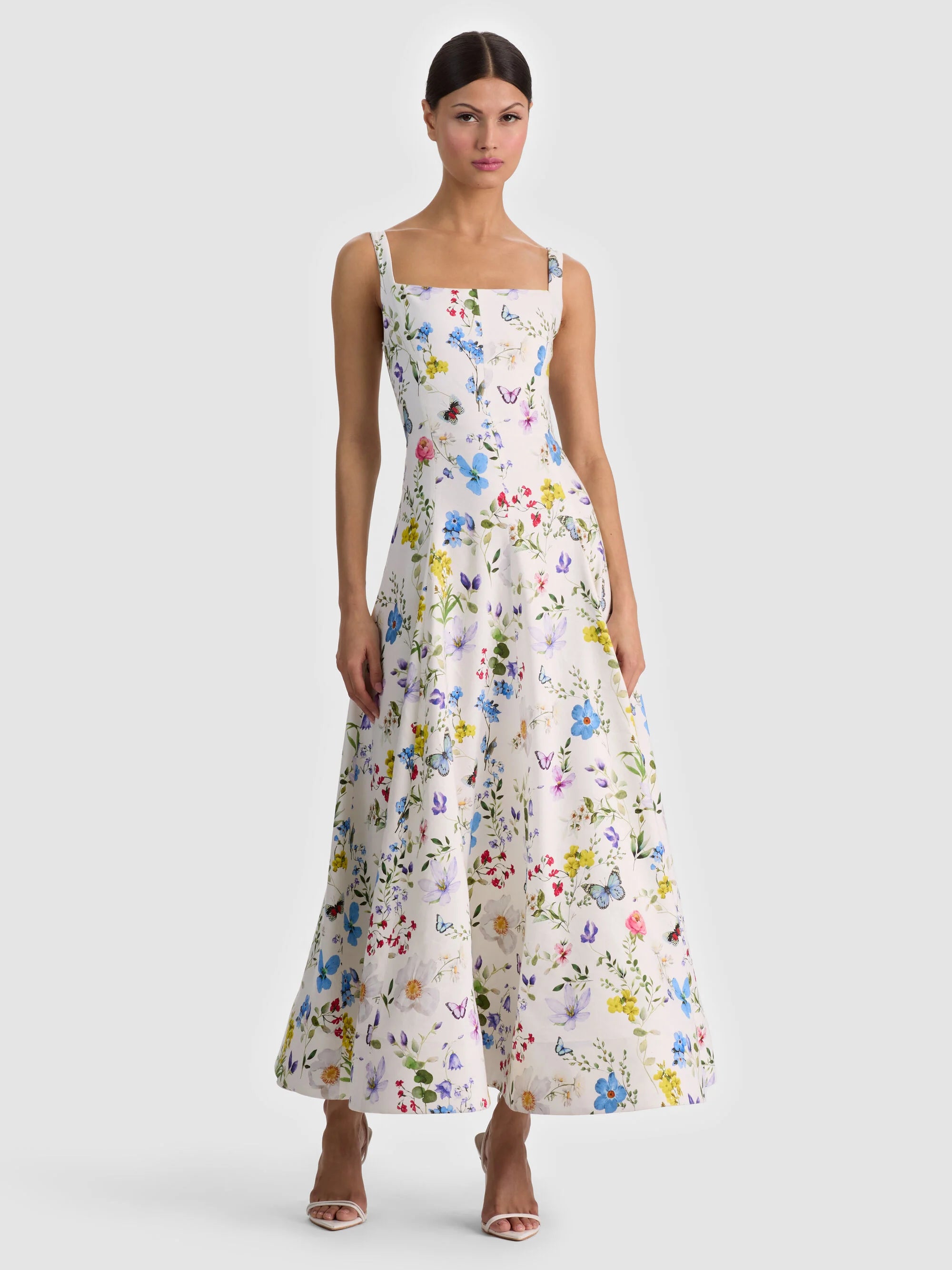 Robe évasée longueur cheville Polly Twisting Vines Alice & Olivia