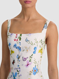 Robe évasée longueur cheville Polly Twisting Vines Alice & Olivia
