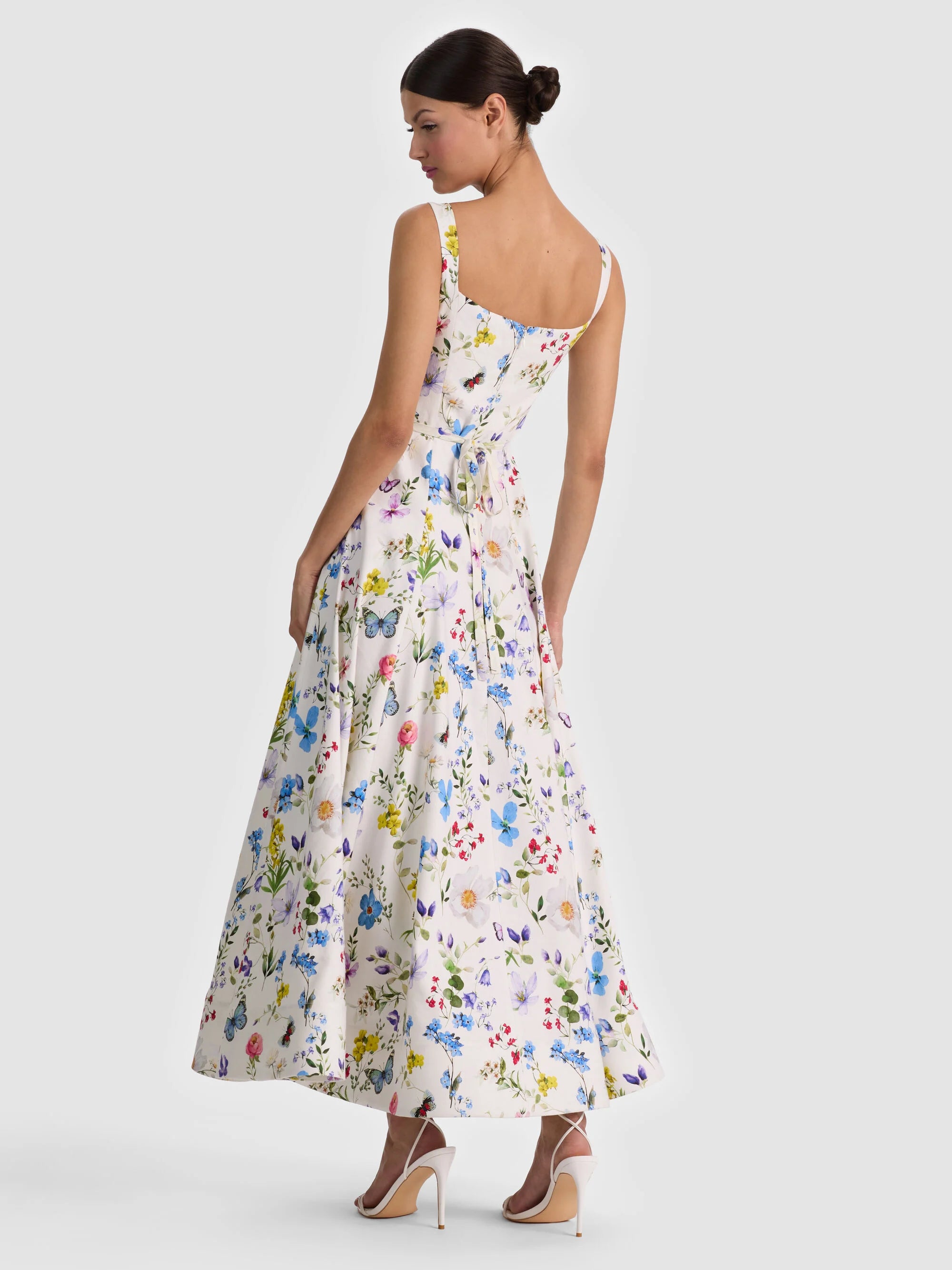 Robe évasée longueur cheville Polly Twisting Vines Alice & Olivia