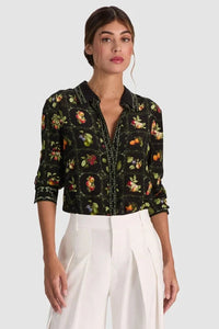 Alice + Olivia Willa Placket Top Harvest