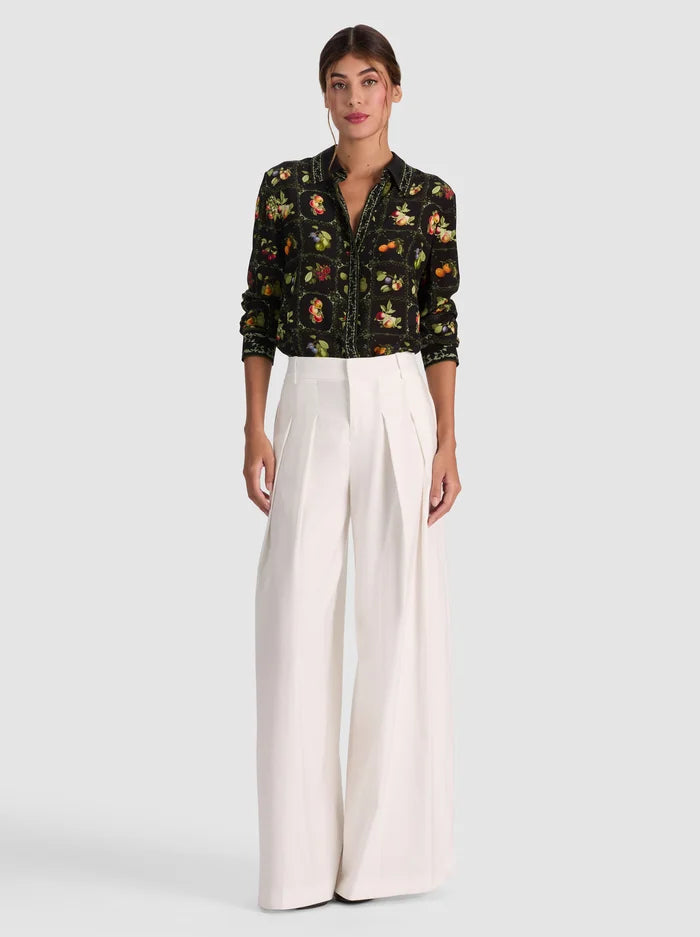 Alice + Olivia Willa Placket Top Harvest