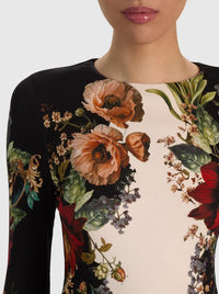 Alice + Olivia Delora Midi Dress Floral Radiance