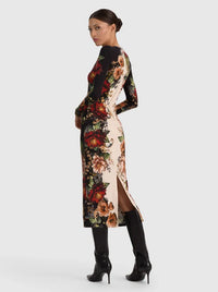 Alice + Olivia Delora Midi Dress Floral Radiance