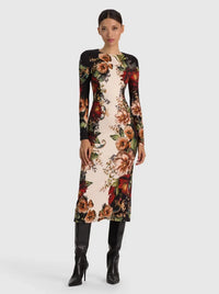 Alice + Olivia Delora Midi Dress Floral Radiance