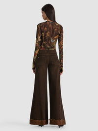 Alice + Olivia Delaina Long Sleeve Top Wistful Woods