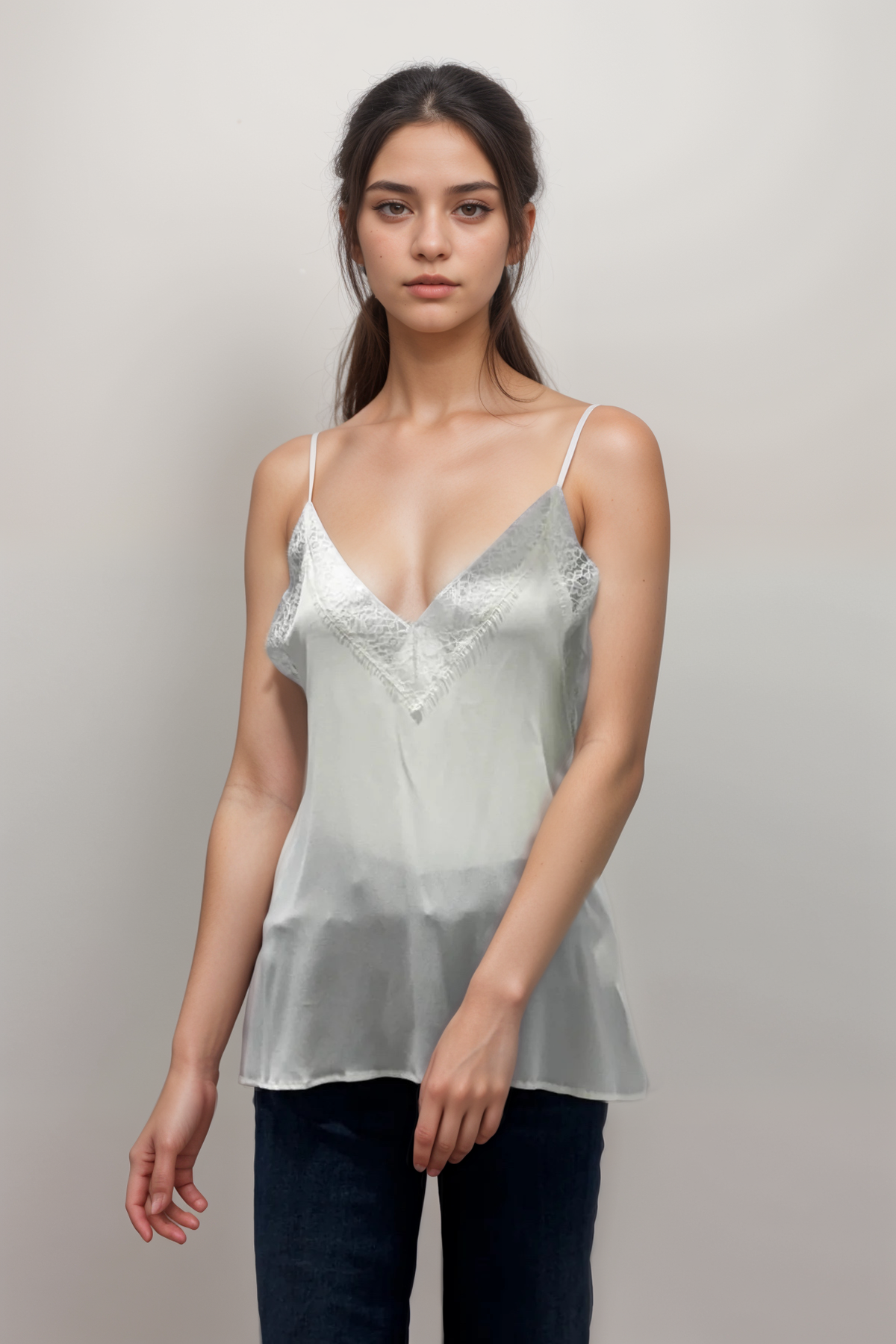 Marella Spuma Silk Camisole With Lace Details