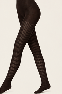 Wolford Merino Net Effect Tights Dark Wood