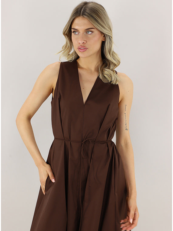 Robe col V Twinset liqueur de café