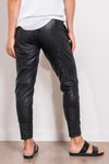 Raffaello Rossi Candy Faux Leather Jersey Jogger Pants Black