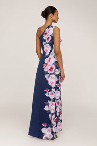 La Petite Robe de Chloe One Shoulder Gown Deep Navy