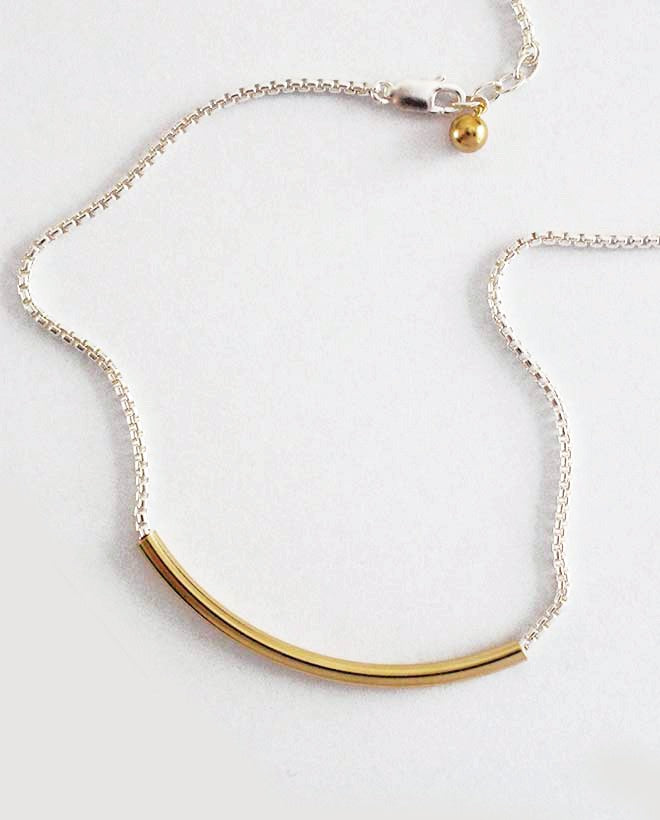 Harakiri Anca-Y-S Gold Bar Necklace in Silver