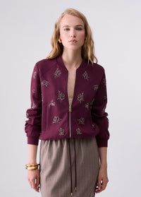Sweat-shirt Liu Jo Sport avec broderie de bijoux - Red Aubergine