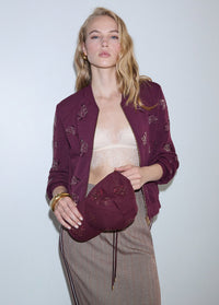 Sweat-shirt Liu Jo Sport avec broderie de bijoux - Red Aubergine
