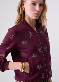 Sweat-shirt Liu Jo Sport avec broderie de bijoux - Red Aubergine