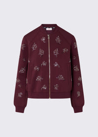 Sweat-shirt Liu Jo Sport avec broderie de bijoux - Red Aubergine