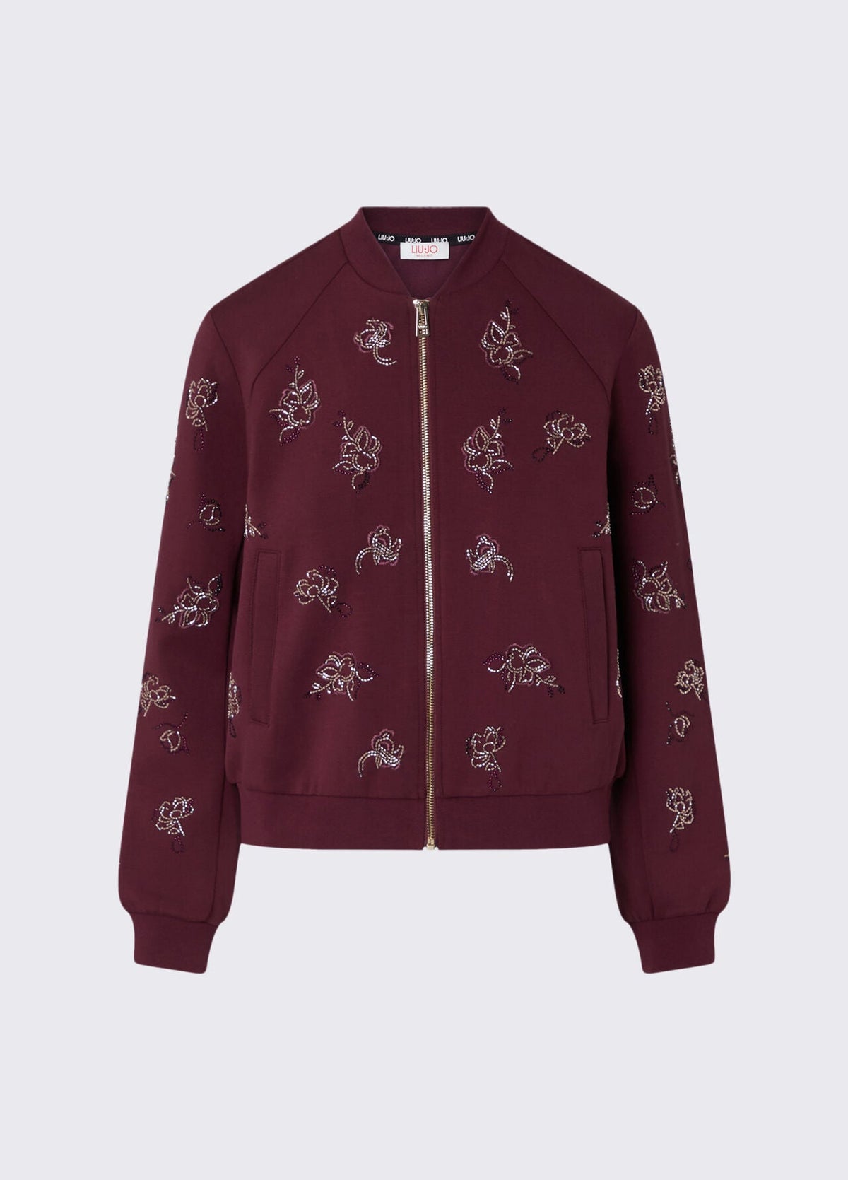 Sweat-shirt Liu Jo Sport avec broderie de bijoux - Red Aubergine