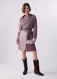 Liu Jo White Twill Shirt Dress - Mix Big Sm Geo