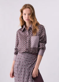Liu Jo White Women's Printed Twill Shirt - Big erg Geom