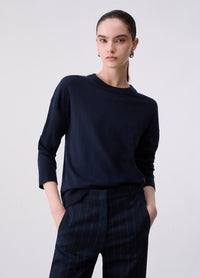 Pull en mélange de laine Liu Jo White - Nuit Noir/Dark Blue