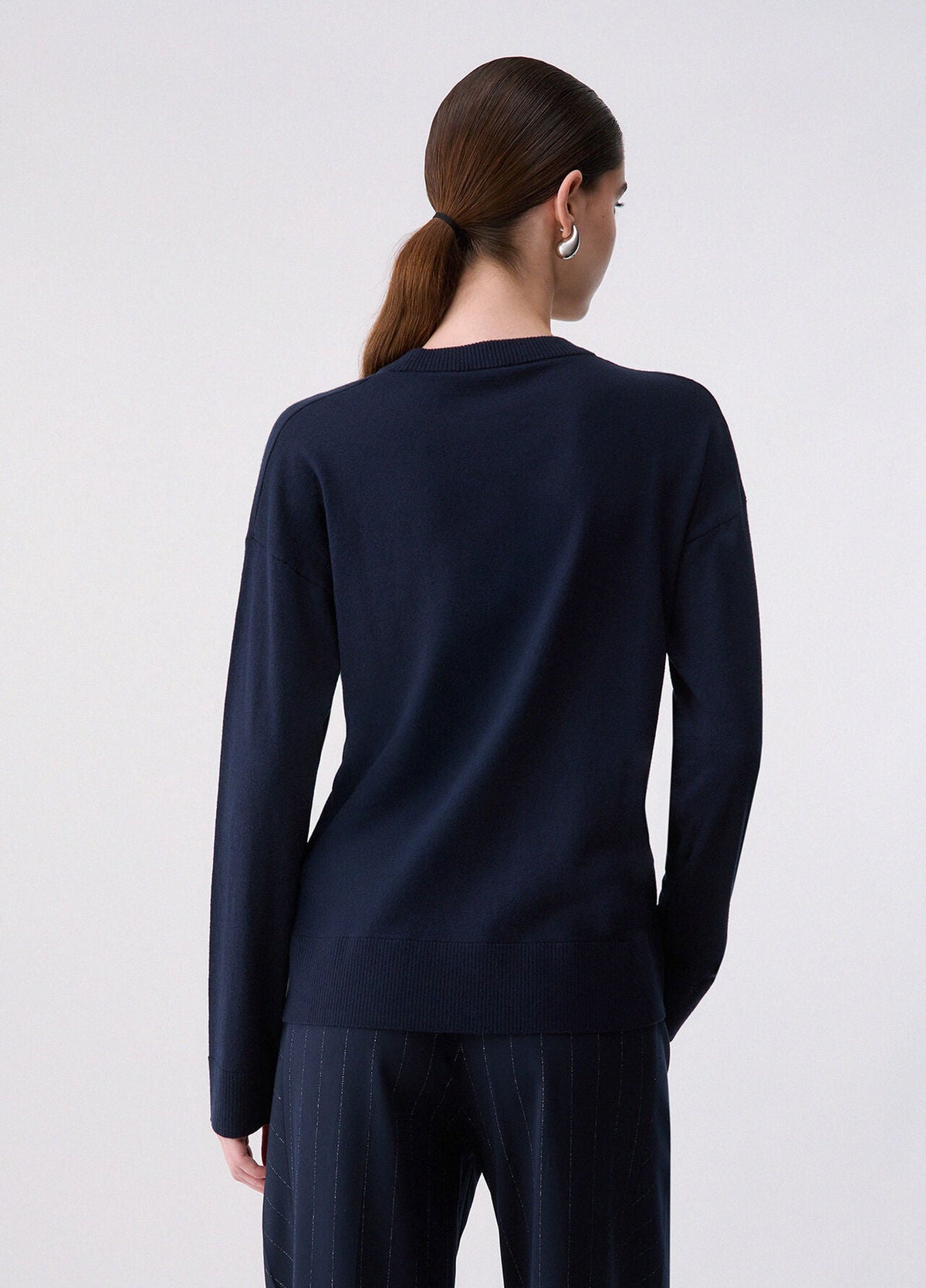 Pull en mélange de laine Liu Jo White - Nuit Noir/Dark Blue