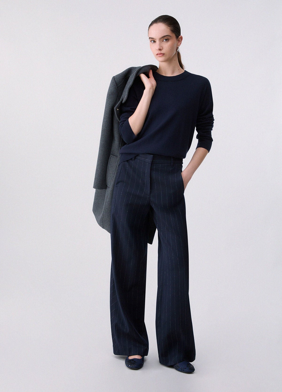 Pull en mélange de laine Liu Jo White - Nuit Noir/Dark Blue