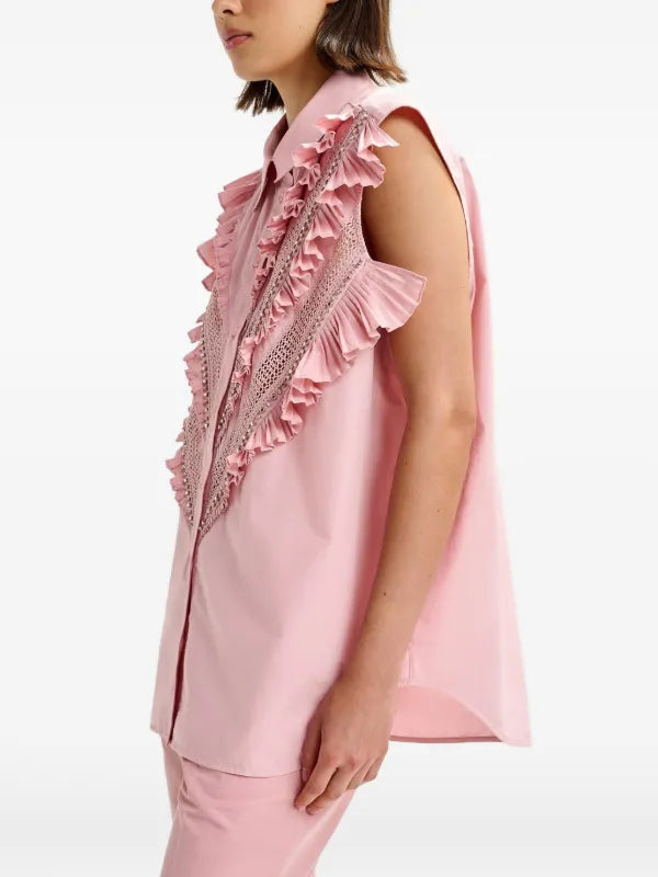 Chemise Essentiel Antwerp Jeendarlene Only Frills Rose Coquillage