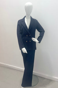 Tonet Striped Knitted Blazer Navy Flannel