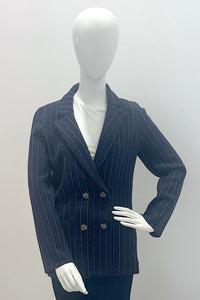 Tonet Striped Knitted Blazer Navy Flannel