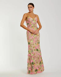 Robe colonne sans manches Mac Duggal brodée de fleurs