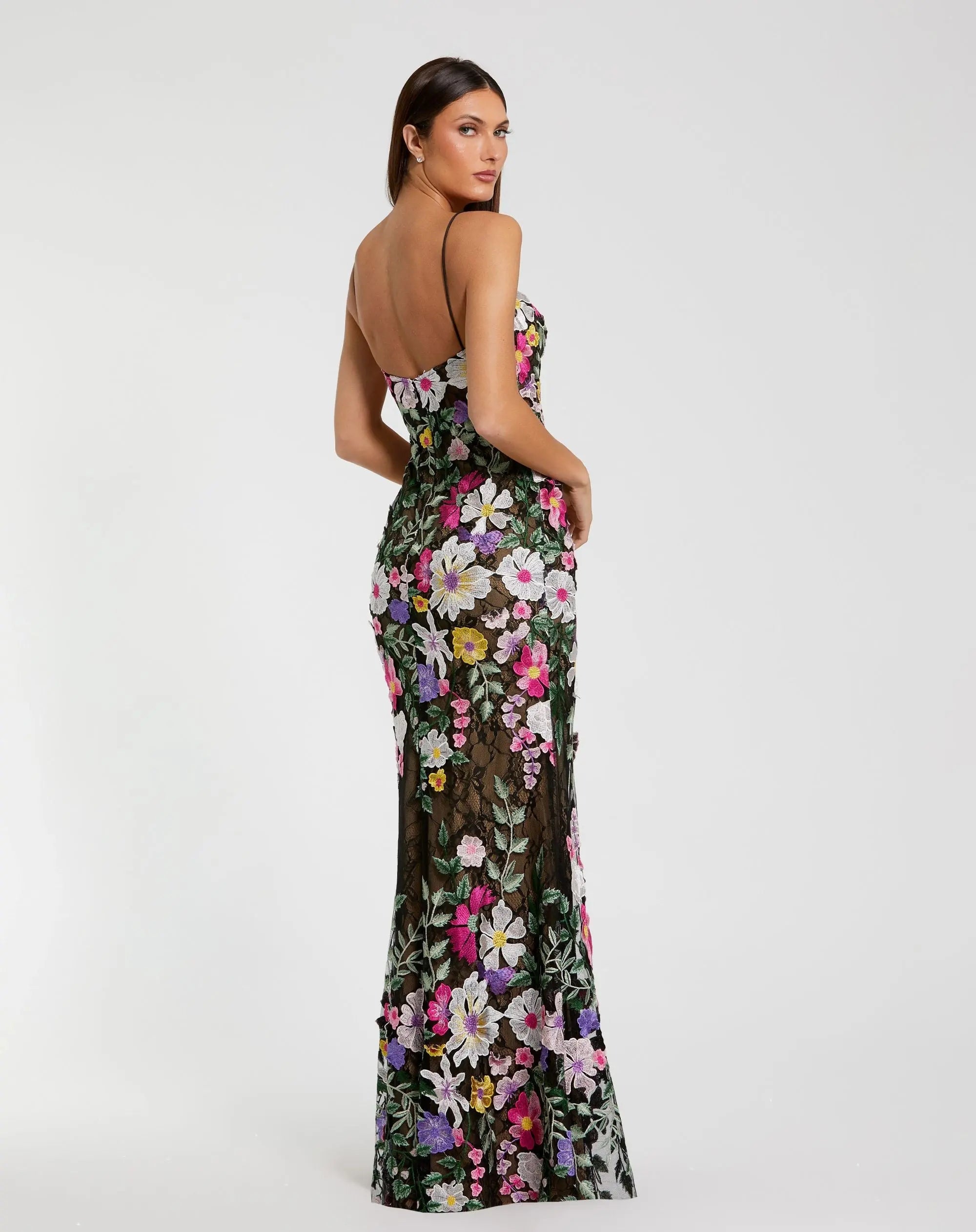 MAC DUGGAL 68897 Floral Embroidered Sleeveless Bustier Gown